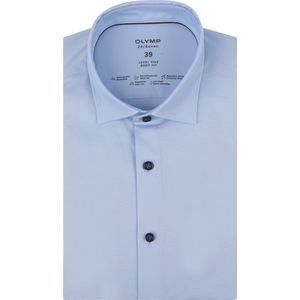 OLYMP Level 5 Overhemd - Marine Blauw - Tricot - Strijkvriendelijk