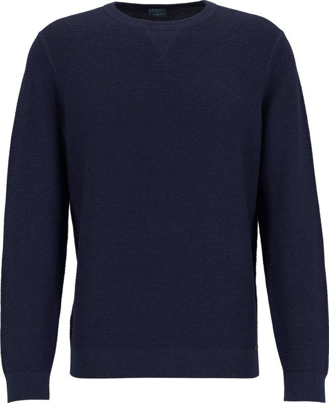 OLYMP - Modern Fit - Gebreide Trui - Donkerblauw - 100% Katoen
