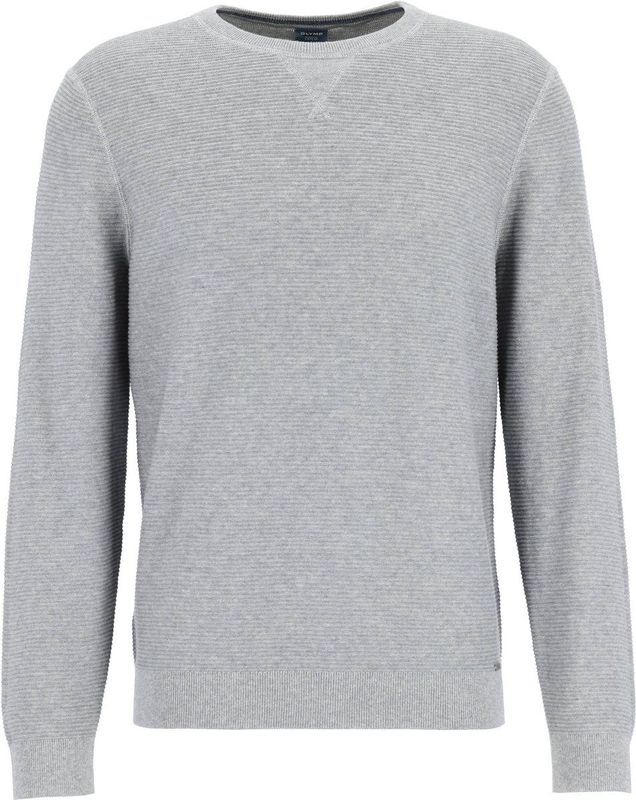OLYMP - Modern Fit - Pullover - Grijs - 100% Katoen