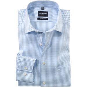 OLYMP - Lichtblauw Overhemd - Lange Mouwen - Poplin - Modern Fit