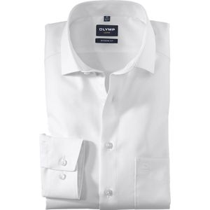 OLYMP - Luxor - Overhemd - Wit - Modern Fit - Mouwlengte 7 - Strijkvrij