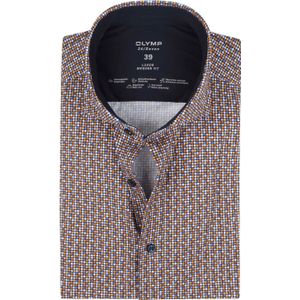 OLYMP Luxor Jersey Stretch Overhemd 24/Seven Caramel - Maat 38 - Heren - Overhemden Casual
