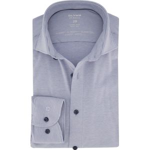 Olymp - Level Five - Overhemd - Blauw Wit Gestreept - Katoen Mix