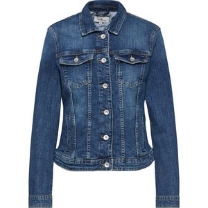 TOM TAILOR - Damesjas - Jeansjack - Used Dark Stone Blue - Biologisch Katoen