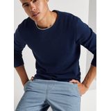Pull&Bear - Gestructureerde Trui - Regular Fit - Lichtgrijs - Katoen
