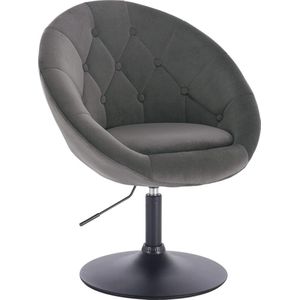 WOLTU 1 Barkruk hoogte verstelbaar Barstoel in Fluweel, fauteuil draaibaar comfortabel,Donkergrijs BH222dgr-1