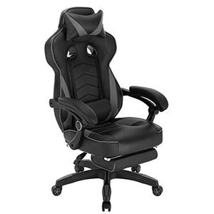 WOLTU BS71gr Gaming stoel Racestoel voor gaming in Kunstleer,Bureaustoel Gamer stoel Hoogte verstelbaar,Grijs