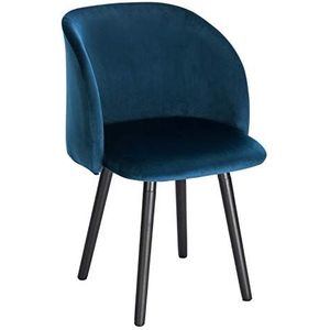 WOLTU 1 x eetkamerstoel fluwelen eetkamerstoel keukenfauteuil, blauw BH121bl-1