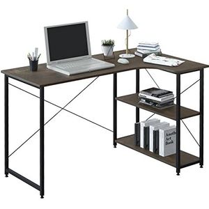 WOLTU TSB06srs Computertafel Bureautafel in spaanplaat en Staal,kantoortafel Werktafel met opbergplank 120x74x71,5cm,Roest+Zwart