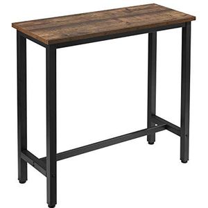 WOLTU 1 X Bartafel Hoge tafel Bistrotafel met metalen structuur Spaanplaat tafelblad,Keukentafel Eettafel 100x40x100cm,Vintage hout BT33hov