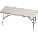 WOLTU CPT8136gr Tuintafel, inklapbaar, aluminium campingtafel, buffettafel, klaptafel voor 6 personen, 150 x 60 x 69,5 cm (l x b x h), vouwtafel, partytafel, inklapbaar voor tuin, terras en balkon, grijs