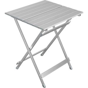 WOLTU Campingtafel van aluminium, bijzettafel, inklapbaar, balkontafel, picknicktafel, ultralicht, draagbaar en opvouwbaar, 50,5 x 47 x 59,5 cm, zilver CPT8138sb