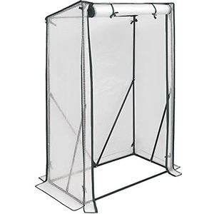Foliengewächshaus Treibhaus pe Gitterplane weiß 100x50x136/150 cm - Woltu
