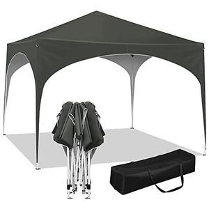 WOLTU Paviljoen, pop-up waterdicht vouwpaviljoen, zonwering, evenement, gazebo, tuinpaviljoen op terras, camping, festival, met halve maandak, pagodetent van halve cirkel, van Oxford metalen frame, 3