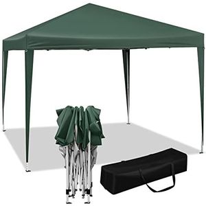 WOLTU 2441 Partytent, waterdichte vouwtent, zonwering, feesttent, tent voor in de tuin, terras, camping, festival, pagodetent met Oxford metalen frame, 3 x 3 m, groen