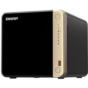 QNAP TS-464 (4G) 4 Bay NAS (Intel® Celeron® N5095 Quad-Core Processor Burst tot 2.9GHz, 2.5GbE) 32TB bundel met 4x8TB WD RED Plus HDD