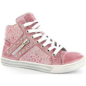 Giga Shoes - 8121 - Halfhoge Veterschoenen - Rose - Leer