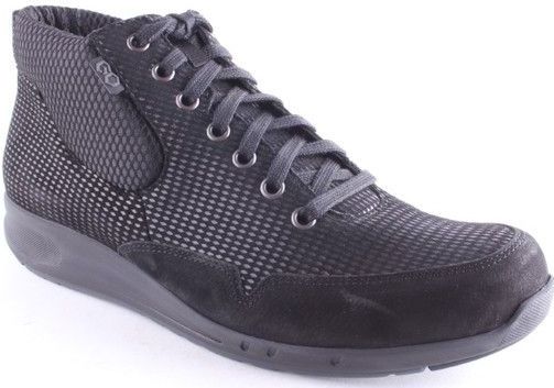 Durea - 9679 - Veterschoenen - Zwart - Leder/Suede