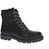 Develab - Black waxed - Halfhoge Veterschoenen - Zwart - Leer