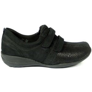 Waldläufer - K01301 - Klittenbandschoenen - Zwart - Leer