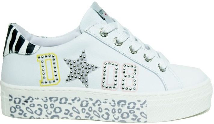 Develab - 059.LEOPARD - Sneakers - Wit - Leer