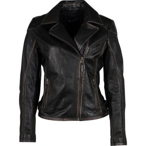 Bikerjack - Effen - Leer - Licht Gevoerd