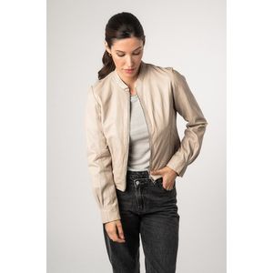 1101-0706 Candie Blouson Jacket - Kleur: Ivory - 100% Leer