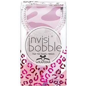Invisibobble Haarelastiek luipaard roze Wrapstar X1 – chique haaraccessoire Limited Edition – haarelastiek sjaal satijn – haarclip