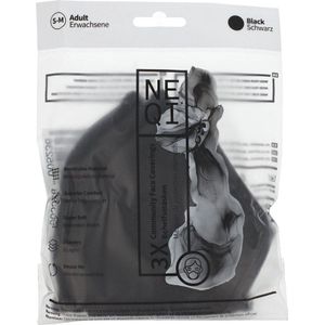 Neqi - Community - Mondkapje - Zwart - 3 stuks