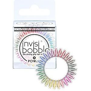 Invisibobble Power Magic Rainbow elastisch haar, meerkleurig, 3 stuks, elastische spiraal voor vrouwen en mannen, haarelastiekjes zonder strepen