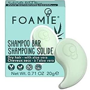 Foamie Solide shampoo voor droog haar met aloë vera en amandelolie, reisformaat, 100% veganistisch, zonder kunststof en zonder sulfaten, 20 g