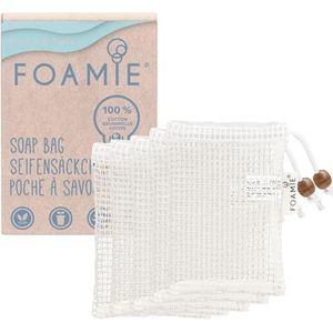 Foamie Set van 5 zakjes biologische zeep van 100% katoen voor vaste shampoo en zeeptabletten met peeling-effect, ideaal om meer schuim te produceren en de zeep na gebruik te drogen