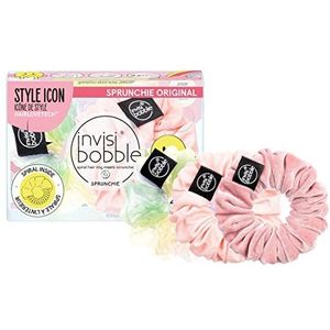 Invisibobble Sprunchie X3 Roze en Regenboog Haarelastiekje, voor dames en meisjes, gelimiteerde editie, haarelastiekje, die het haar niet verdraagt