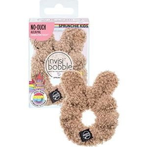 invisibobble Kids Scrunchie Teddy I 1x pluche scrunchies super schattig I geschenken voor meisjes I haaraccessoires pluizig