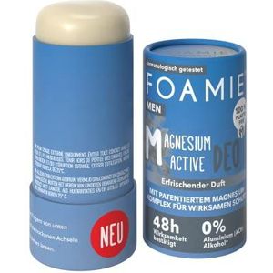Foamie Vaste deodorant voor heren ""Refresh"", deostick intensieve verfrissende geur, 48 uur effectieve deodorant zonder aluminium, veganistisch & plasticvrij, 40 g