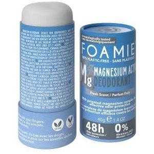 Foamie Deodorant voor heren met magnesiumcomplex, geurremmend, voor 48 uur, solide deodorant voor heren, zonder aluminium, 0% kunststof, 40 g