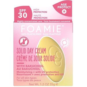 Foamie Solide anti-rimpelcrème voor dames, vochtinbrengende crème met zonwering, gezichtscrème voor heren en oogcrème voor dames, met Bakuchiol, 35 g