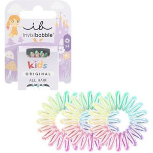 Invisibobble Kids Original Magic Rainbow Elastische spiraalelastiekjes voor meisjes en vrouwen, sterke grip en haarbescherming, anti-breuk, 3-delig, ontworpen in Duitsland