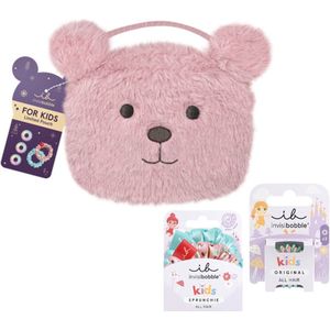Invisibobble - Kids Pink Teddy Set - Haaraccessoires - Roze