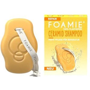 Foamie Herstellende shampoo voor beschadigd haar met keramiek en marulaolie - anti-kroes, haarverzorging herstelt en beschermt, combineert wetenschap en natuur voor gezond haar, 80 g