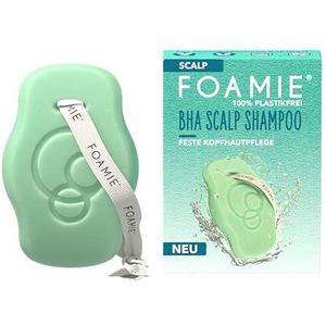 Foamie Vaste shampoo SCALP, anti-roos shampoo, hoofdhuid met BHA, salicylzuur en kaasjesbloesem-extract, gespecialiseerd in hoofdhuidverzorging, krachtloos haar en anti-roos-oplossing, 80 g