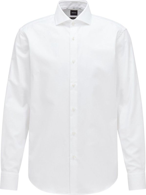BOSS - Joe - Overhemd - Wit - Regular Fit - Structuurweving