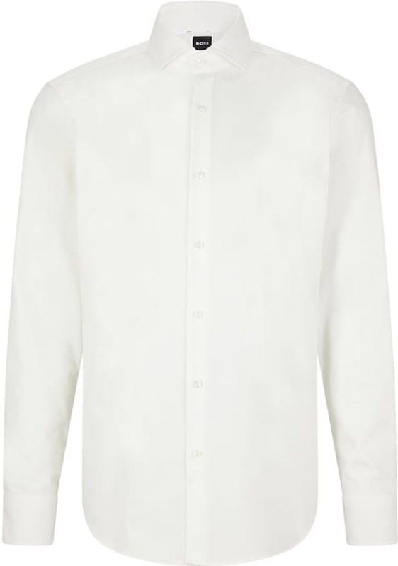 BOSS Joe Regular Fit Overhemd - Structuur - Wit - Strijkvriendelijk