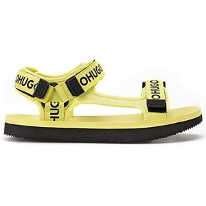 HUGO Jens Sand-logo-sandalen voor heren, met klittenbandsluitingen, maat, Bright Yellow730, 44 EU