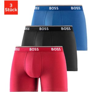 BOSS Langer Boxer »Boxer Brief 3P«, (Packung, 3er-Pack), mit farblich passendem Webbund