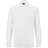 HUGO - Elisha - Overhemd - Wit - Slim Fit, Popeline, Lange Mouwen, Easy Iron