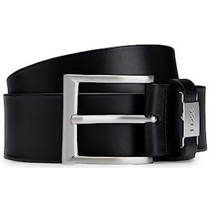 BOSS Heren Connio riem van Italiaans leer met metalen logo-detail zwart 100, New - Black001