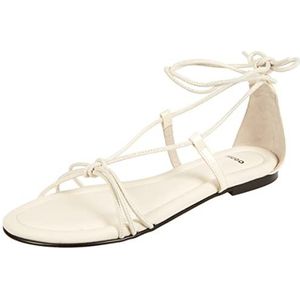 HUGO Dames Gracemignonflats-c sandalen, Open White114, 38 EU