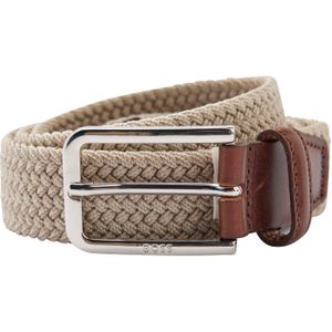 BOSS leren heren riem, licht beige
