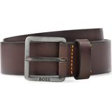 Riem Leer Donkerbruin - Hugo Boss - Taille maat 85cm - Leer 100 - Dames & Heren riem Effen